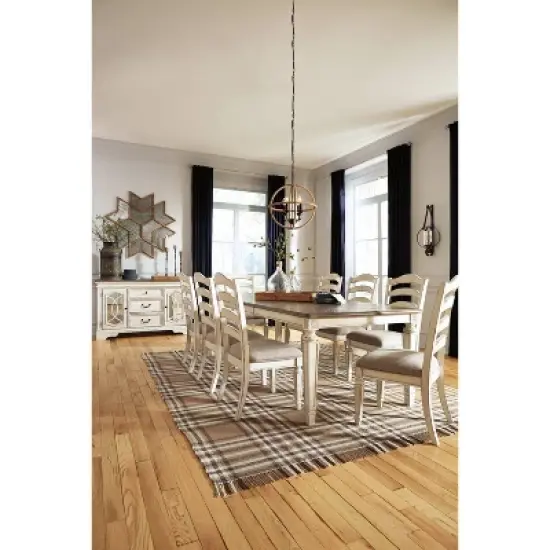 Realyn Rectangular Extendable Dining Table Chipped White - Signature Design by Ashley image {9}
