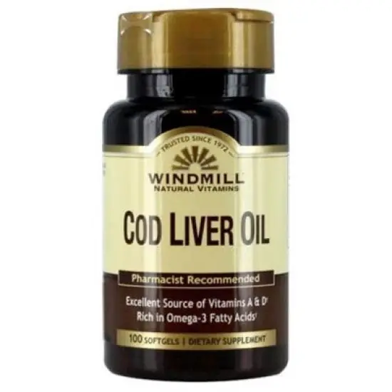 Windmill Natural vitamins Cod Liver Oil Softgels , 100 Ct image {3}