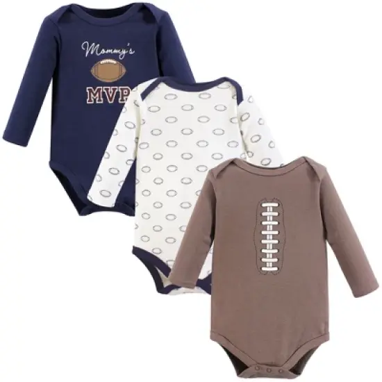 Hudson Baby Infant Boy Cotton Long-Sleeve Bodysuits, Football Mvp image {5}