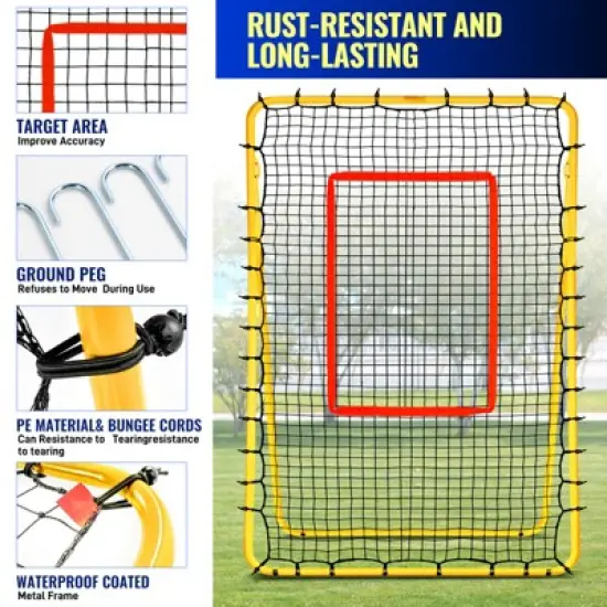 PLAYAPUT 7x4FT Volleyball Rebounder Net , Yellow image {2}
