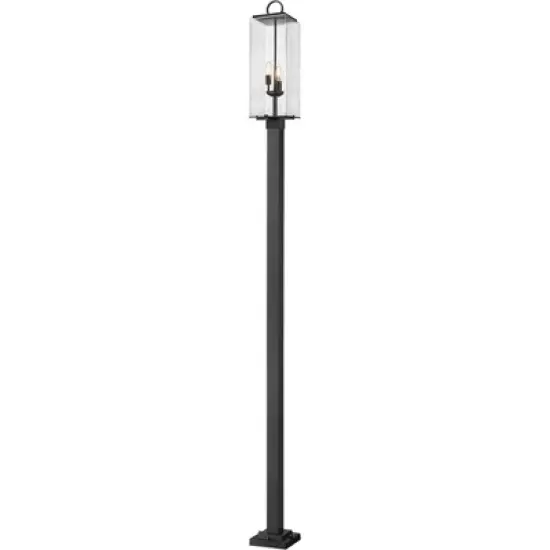 Sana Outdoor Aluminum Fixture - 3 Bulbs, Dimmable, Wet Rated, 120.25" Tall, Matte Black image {4}