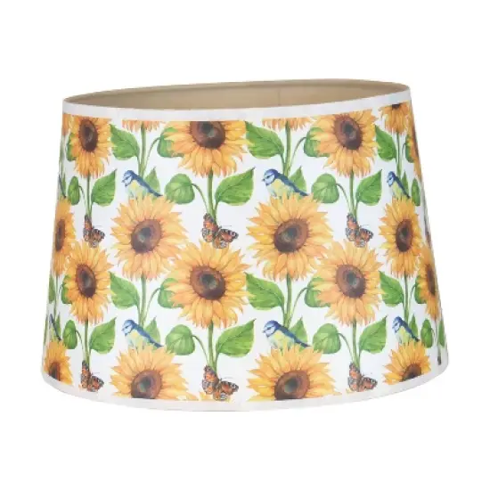 Aladdin Emerald Lincoln Drape Table Oil Lamp with Summer Sunflower Shade, Brass image {1}