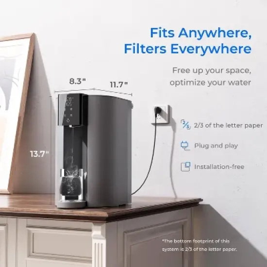 Waterdrop Countertop Reverse Osmosis Water Filter Instant Hot Water with Extra 1 C1RF Filter image {3}