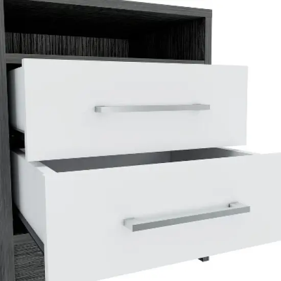 NicBex 19.9" Tall Modern Night Stand with Drawers,Wooden Nightstand with Hidden Shelf,Bedside Table for Bedroom Furniture image {3}