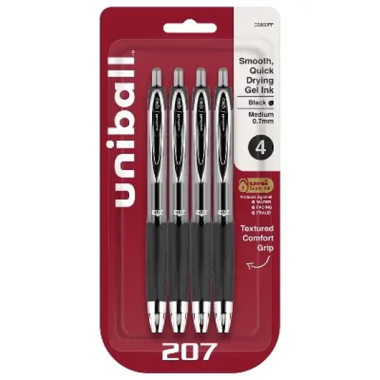 uni-ball 207 Signo RT Retractable Gel Pens Medium Point Black Ink 555024 image {9}