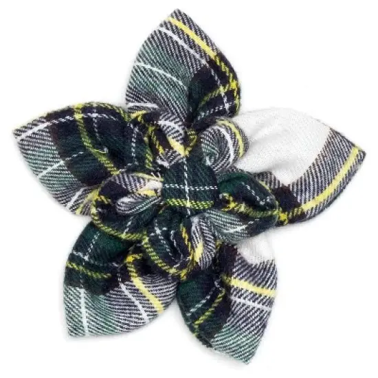 The Worthy Dog Stewart Tartan Flower Adjustable Collar Attachment Accessory image {1}
