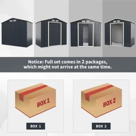 Costway Metal Storage Shed for Garden and Tools w/Sliding Double Lockable Doors image {4}