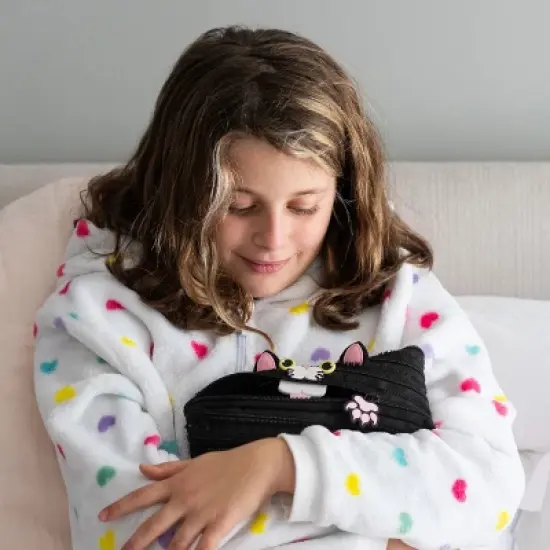 ZIPIT Cat Pencil Case, Cute Black Pouch for Girls image {5}