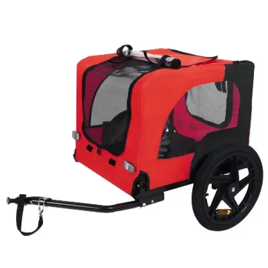 Pet Bike Trailer Dog Cart for Bicycle,Suitable for Small and Medium Pets, Easy Folding Cart Frame, Quick Release Wheel, Non-Slip Floor, Internal Leash image {7}