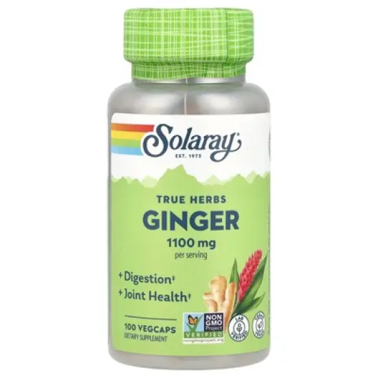 Solaray True Herbs, Ginger, 100 VegCaps (550 mg per Capsule) image {4}