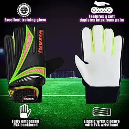 Vizari Junior Match Gloves - Professional Soccer Goalkeeper Goalie Gloves for Kids and Adults - Superior Grip, Durable Design, Secure Fit image {4}