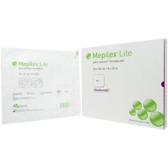Molnlycke 284599 Mepilex Lite Silicone Foam Dressing Without Border 8 In. x 20 In. (Each) image {3}