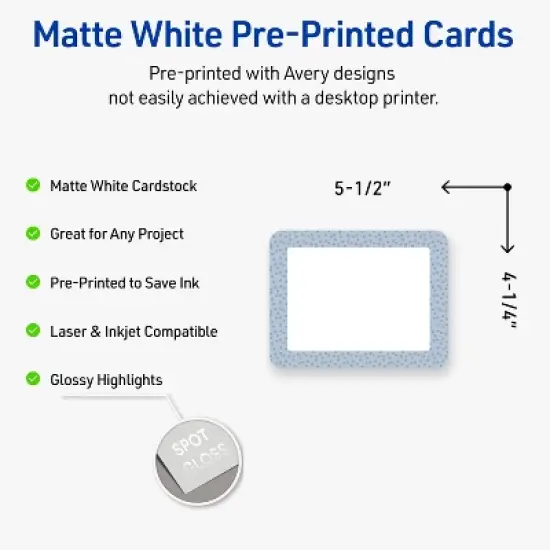 Avery Rounded Postcards, Polka Dots Design, 4.25" x 5.5", 20ct image {1}