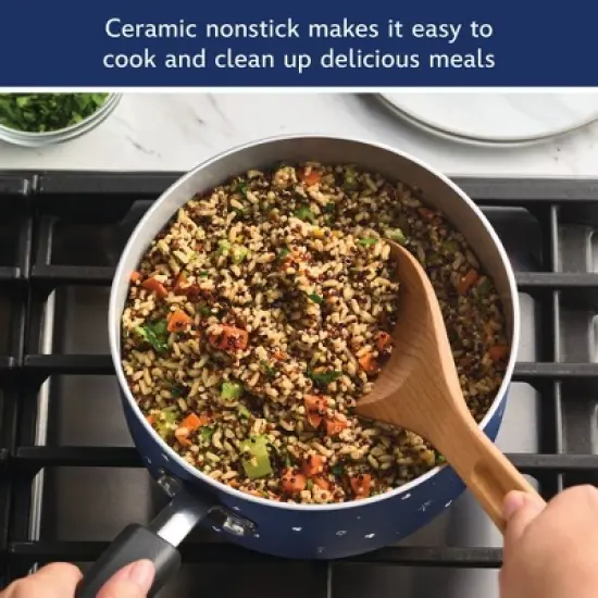 Farberware Disney Bon Voyage 2qt Ceramic Nonstick Saucepot with Lid Blue: Dishwasher-Safe, Electric & Gas Compatible image {7}