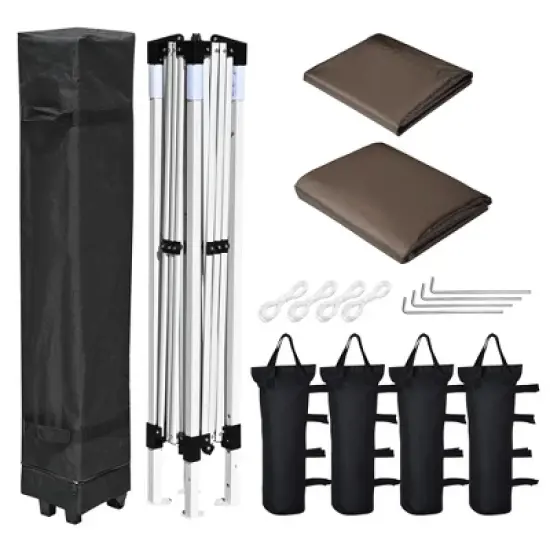 InstaHibit 10x10x8.7 Ft Pop Up Canopy with Sidewall & Bag image {4}