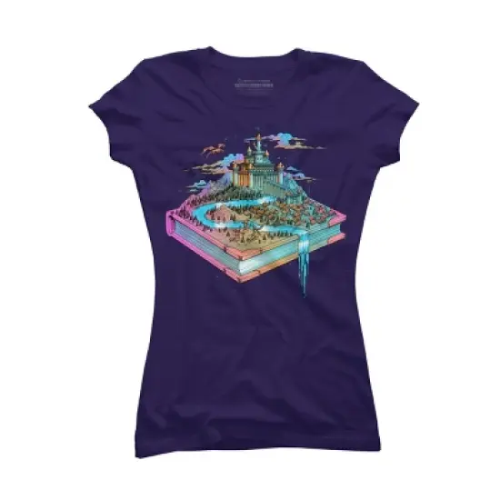 Junior's Design By Humans The World is a Book By Tobiasfonseca T-Shirt image {7}