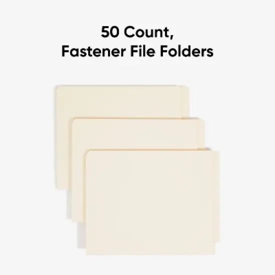 Smead End Tab Fastener File Folder, Shelf-Master  Reinforced Straight-Cut Tab, 2 Fasteners, Letter Size, Manila, 50 per Box (34115) image {2}