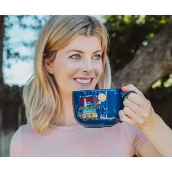 Silver Buffalo Harry Potter Holiday Golden Trio Soup Mug With Vented Lid | Holds 24 Ounces image {8}