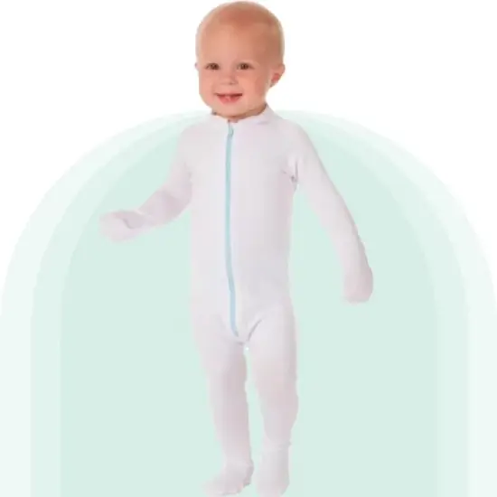 AD Rescue Wear Eczema Clothing for Toddlers - White Long Sleeve Bodysuit for Young Kids - Itch Relief, Ultra-Soft (12-18 Months) image {1}