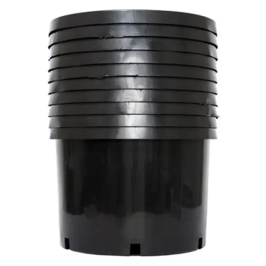 Pro Cal HGPK10PHD Round Circle 10 Gallon Wide-Base Durable Injection Molded Plastic Garden Plant Nursery Pot for Indoor or Outdoor (Set of 10) image {5}