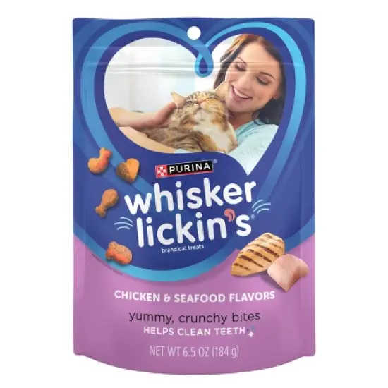 Purina Whisker Lickin's Chicken & Seafood Flavors Crunchy Cat Treats - 6.5oz image {6}