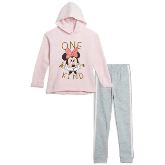 Disney Minnie Mouse Girls Fleece Pullover Hoodie and Pants Outfit Set Little Kid  image {9}
