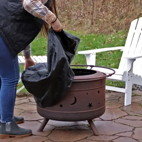 Sunnydaze Cosmic Outdoor Wood-Burning Steel Smokeless Fire Pit for the Backyard - Bronze - 30" image {5}