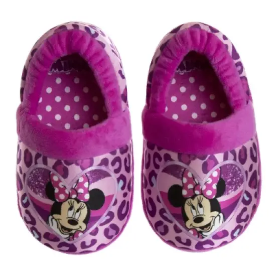 Josmo Kids Girl's Minnie Mouse Slippers - Plush Lightweight Warm Comfort Soft Aline House Slippers - Hot Pink Purple (sizes 5-12 toddler-little kid) image {8}