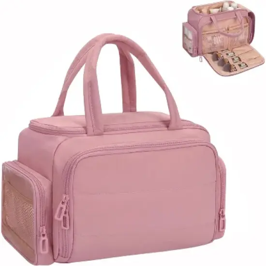 Travel Toiletry Bag for Women, Lightweight Wide-open Cosmetic Travel Bags for Toiletries image {3}