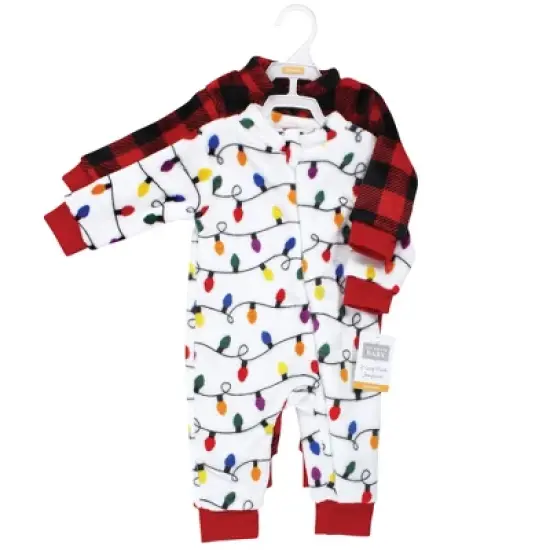 Hudson Baby Unisex Baby Plush Jumpsuits, Christmas Lights image {1}