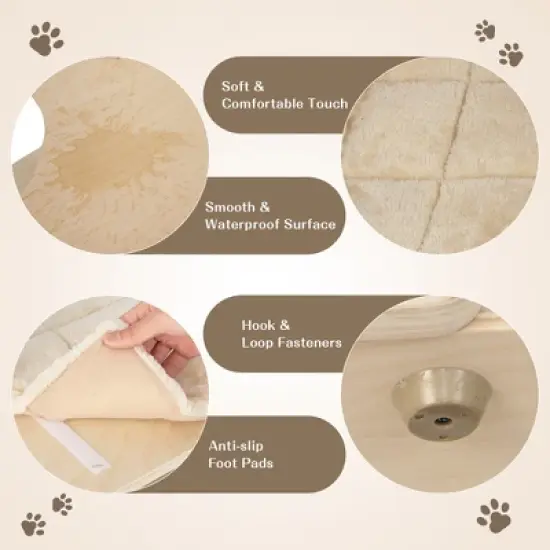 Tangkula 52" Tall Cat Tree w/ Scratching Post Ball & Board Plush Condo Padded Perch image {6}