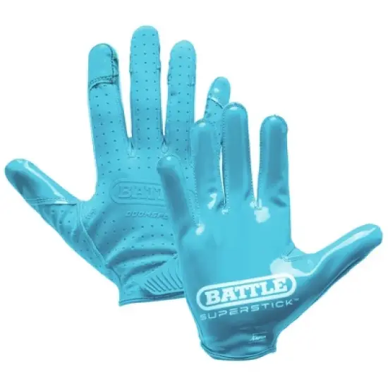 Battle Sports Youth Doom Speed Receiver Football Glove - Columbia Blue image {2}