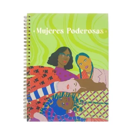 College Ruled 1 Subject Spiral Notebook 7.5"x10" Mujeres Poderosas - West Emory: Cute Perforated Journal, Multicolored, Hard Cover image {5}