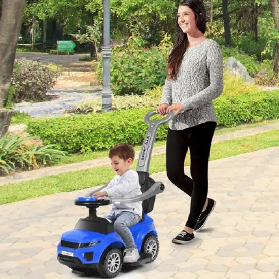 Costway 3 in 1 Ride on Push Car Toddler Stroller Sliding Car w/Music White\Black\Blue\Pink\Red image {2}