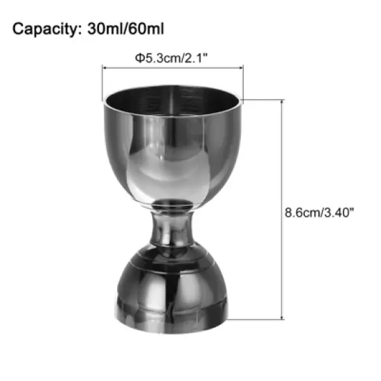 Unique Bargains Home Use Stainless Steel Cocktail Jigger with Measurements image {1}