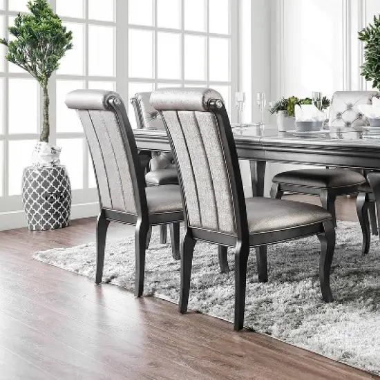 2pk Samantha Tufted Scrolled Back Side Dining Chair - HOMES: Inside + Out image {2}