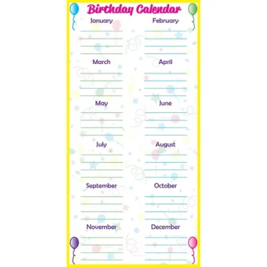 Flipside Products Low-Tac Birthday Calendar Vertical image {3}
