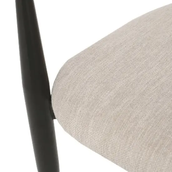 Christopher Knight Home Set of 2 Elmore Iron Upholstered Dining Chairs Beige/Black/Gold image {4}