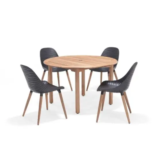 Amazonia 5pc Eucalyptus Round Lovegood Outdoor Patio Dining Set image {11}