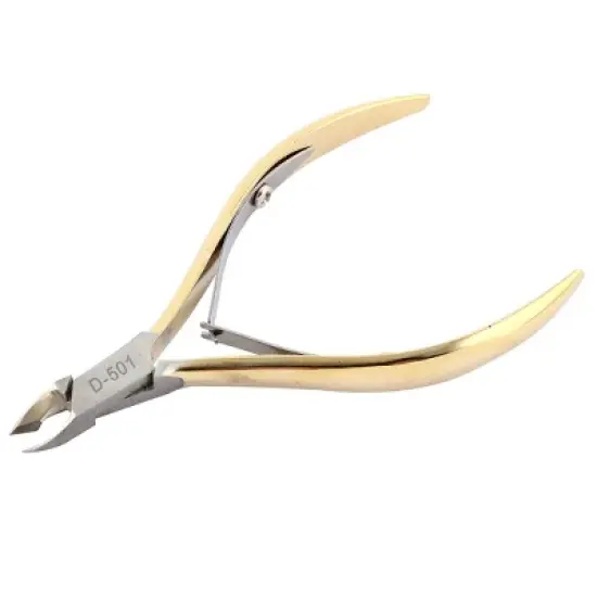 Unique Bargains Metal Gold Tone Hand Finished Tips Cuticle Nippers 4.3 x 2.4 x 0.3 Inch 1 Pc image {5}