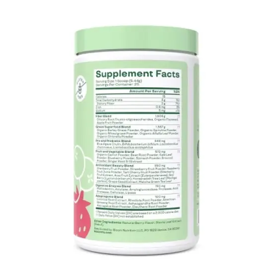 BLOOM NUTRITION Greens and Superfoods Powder - Berry image {1}