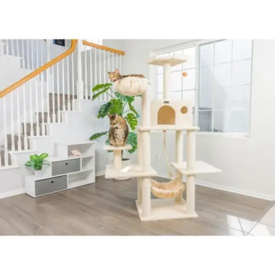Armarkat Mult -Level Real Wood Cat Tree Hammock Bed, Climbing Center for Cats and Kittens A6901 image {7}