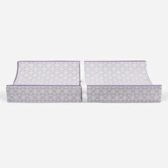 Bacati - Floral Quilted Muslin Changing Pad Cover Lilac image {5}