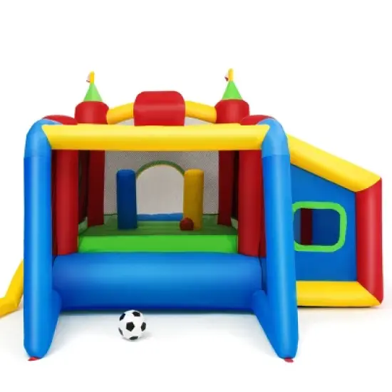 Costway Inflatable Bounce House, 7-in-1 Jump and Slide Bouncer w/ Basketball Rim, Football & Ocean Ball Playing Area, Dart Target(Without Blower) image {7}