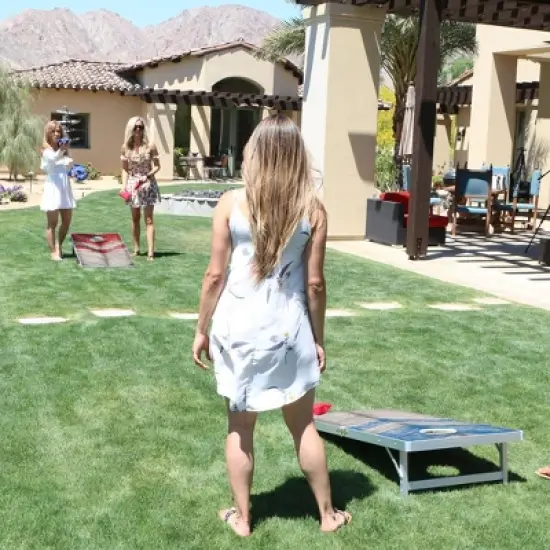 GoSports Rustic Red and Blue Design Cornhole Game Set - 10pc image {2}