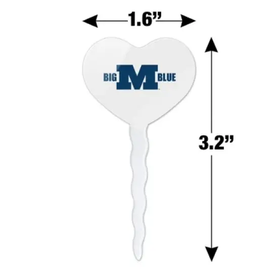 Millikin University Secondary Logo Heart Love Cupcake Picks Toppers Decoration Set of 6 image {5}