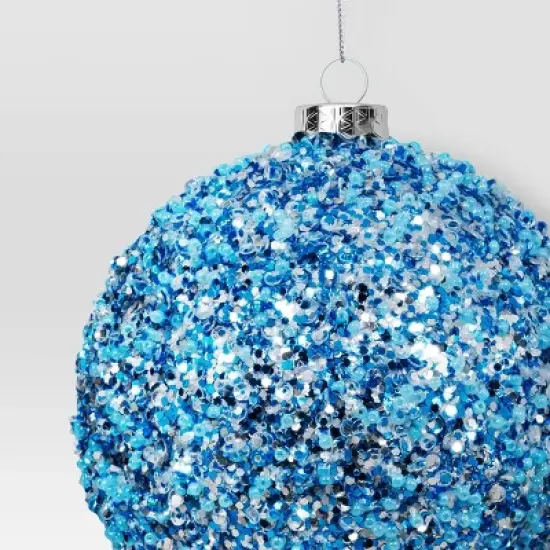 4" Christmas Chunkey Glitter Ball Ornament Light Blue - Wondershop&trade; image {2}