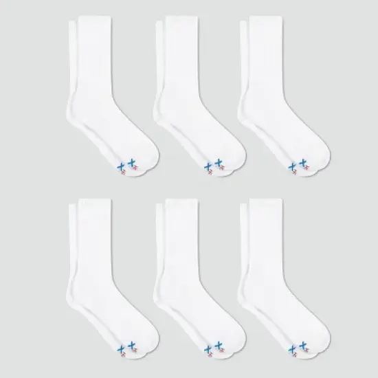 Men's Big & Tall Hanes Premium Performance Cushioned Crew Socks 6pk image {2}