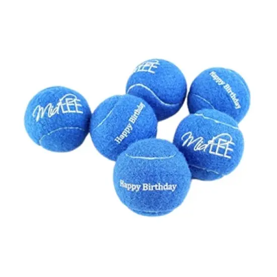 Midlee Blue Happy Birthday Dog Tennis Balls image {11}