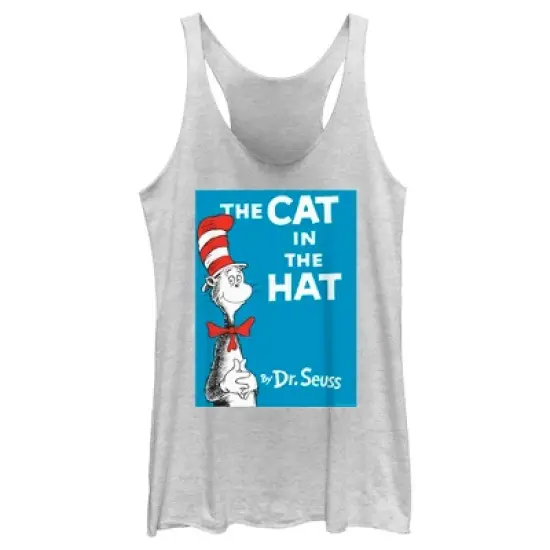 Women's Dr. Seuss The Cat in the Hat Book Cover Racerback Tank Top image {3}